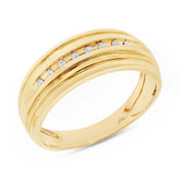 0.08ct 14k Yellow Gold Diamond Men's Band