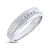 0.12ct 14k White Gold Diamond Men's Band