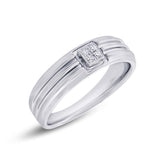 0.06ct 14k White Gold Diamond Men's Band