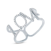 0.20ct 14k White Gold Diamond "Love" Ring Size 5