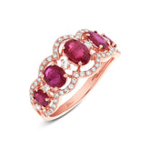 0.40ct Diamond & 1.85ct Ruby 14k Rose Gold Ring