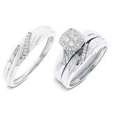 0.18ct 14k White Gold Diamond Trio Set