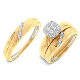 0.18ct 14k Yellow Gold Diamond Trio Set