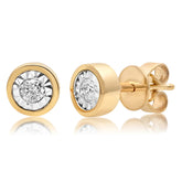 0.14ct 14k Yellow Gold Diamond Round Stud Earring