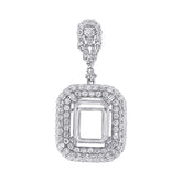 1.83ct 18k White Gold Diamond Semi-mount Pendant