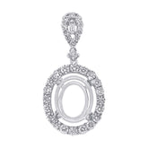 0.96ct 18k White Gold Diamond Semi-mount Pendant
