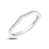 0.13ct 18k White Gold Diamond Shadow Band Size 5.5