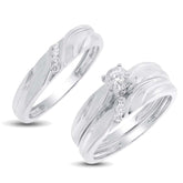 0.19ct 14k White Gold Diamond Trio Set