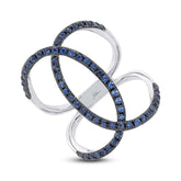 0.90ct Blue Sappphire 14k White Gold Lady's Ring