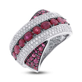 0.57ct Diamond & 2.36ct Ruby 14k White Gold Ring