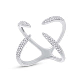 0.40ct 14k White Gold Diamond Claw Ring Size 6