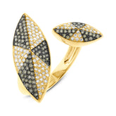 0.88ct 14k Yellow Gold White & Champagne Diamond Lady's Ring