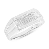 0.14ct 14k White Gold Diamond Men's Ring Size 8