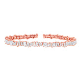 2.89ct 14k Rose Gold Diamond Baguette Bangle