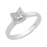 0.06ct 14k White Gold Diamond Semi-mount Ring for 0.75ct Center