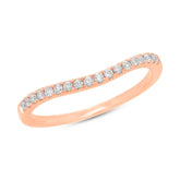 0.19ct 14k Rose Gold Diamond Lady's Curved Band