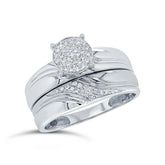 0.19ct 14k White Gold Diamond Pave Wedding Set 2-pc
