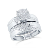 0.16ct 14k White Gold Diamond Pave Wedding Set 2-pc Size 3.75