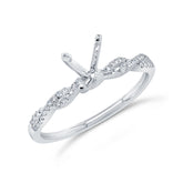 0.13ct 14k White Gold Diamond Semi-mount Ring for 1.00ct Center