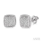 1/20 Ctw Round Cut Diamond Earrings in Sterling Silver