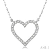 1/6 Ctw Heart Shape Round Cut Diamond Pendant With Chain in 10K White Gold
