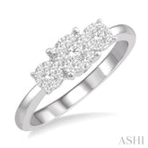 1/3 Ctw Lovebright Round Cut Diamond Ring in 14K White Gold