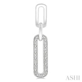 1/10 Ctw Round Cut Diamond Paperclip Earring in Sterling Silver