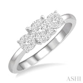 1/3 Ctw Lovebright Round Cut Diamond Ring in 14K White Gold