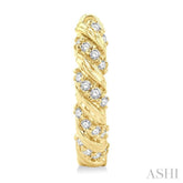 1/5 Ctw Petite Swirl Round Cut Diamond Fashion Huggies in 10K Yellow Gold