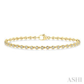 1 ctw Bezel Set Round Cut Diamond Tennis Bracelet in 14K Yellow Gold