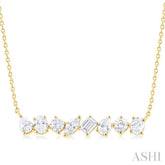 1 1/10 ctw Scatter Multi Cut Diamond Fashion Necklace in 14K Yellow Gold