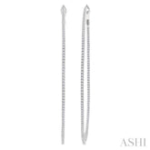 1 1/2 Ctw Inside & Outside Round Cut Diamond Hoop Earring in 14K White Gold