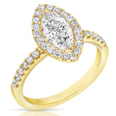 1 Ct Marquise Center Diamond Halo Engagement Ring