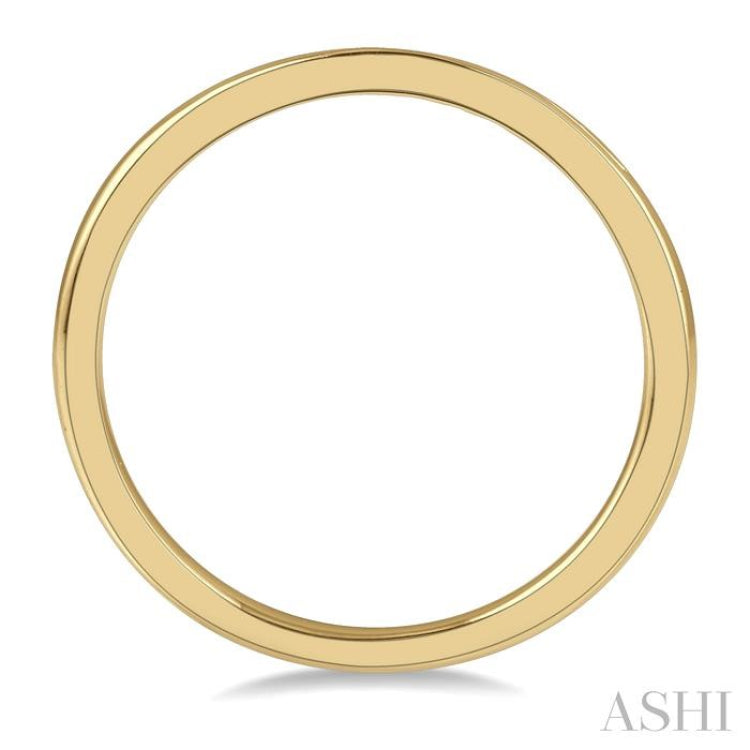 1/10 Ctw Round Cut Diamond Inlay Wedding Band in 14K Yellow Gold