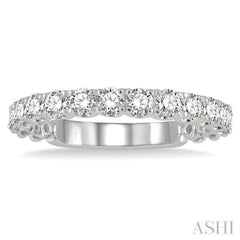 3/4 ctw Lattice Round Cut Diamond Wedding Band in Platinum