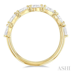 1 Ctw East-West Pear Shape Diamond Fashion Ring in 14K Yellow Gold