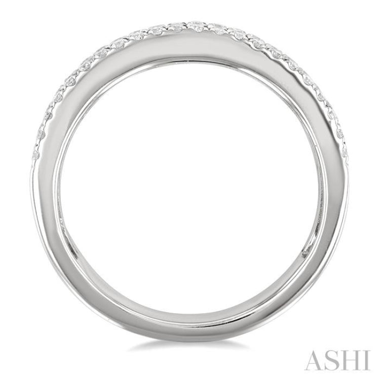 5/8 ctw Wide 4-Stone Oval & Round Cut Diamond Fashion Band in 14K White Gold