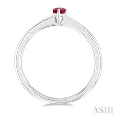 5x3 MM Pear Shape Ruby Precious Solitaire Ring in 14K White Gold