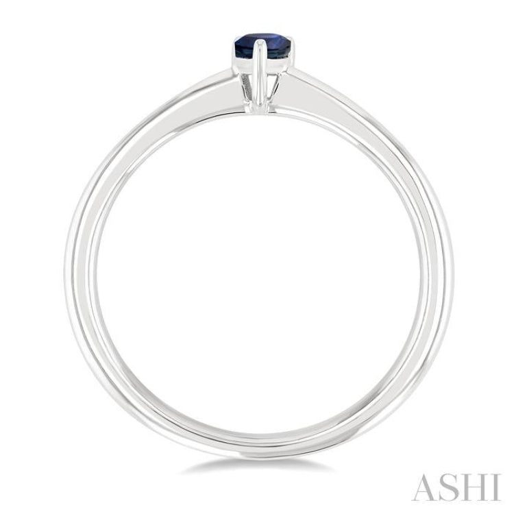 5x3 MM Pear Shape Sapphire Precious Solitaire Ring in 14K White Gold