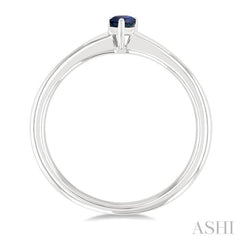 5x3 MM Pear Shape Sapphire Precious Solitaire Ring in 14K White Gold