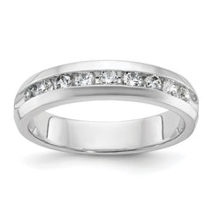 IBGoodman 14k White Gold 1/2 carat Lab Grown Diamond VS/SI+ G+ Nine Stone Complete Polished Men's Ring