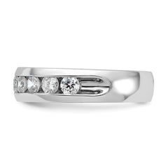 IBGoodman 14k White Gold 1 carat Lab Grown Diamond VS/SI+ G+ Nine Stone Complete Polished Men's Ring