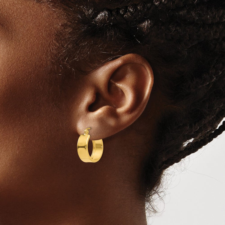 14K 5.75x17mm Polished Hoop Earrings