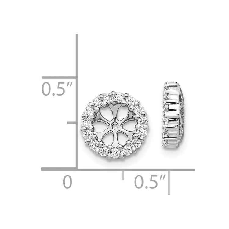 14k White Gold 1/2 carat Diamond Circle Earring Jackets