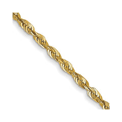 14K 20 inch 1.5mm Ultra Diamond-cut Rope with Lobster Clasp Chain