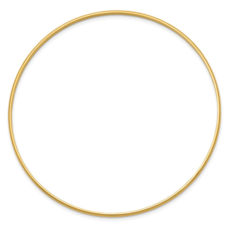 14k 2mm Solid Polished Half-Round Slip-On Round Bangle Bracelet
