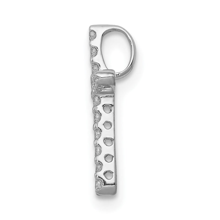 14k White Gold 1/8 carat Diamond Cross Chain Slide
