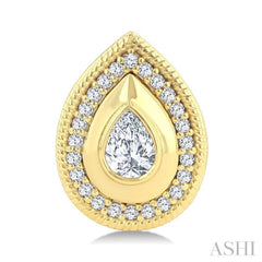 .33CTTWDM PEAR-SHAP ARTDECO ER YG14K-G*