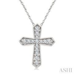 .15CTRD DM PETITE CROSS PD WG 10K-G+CH*