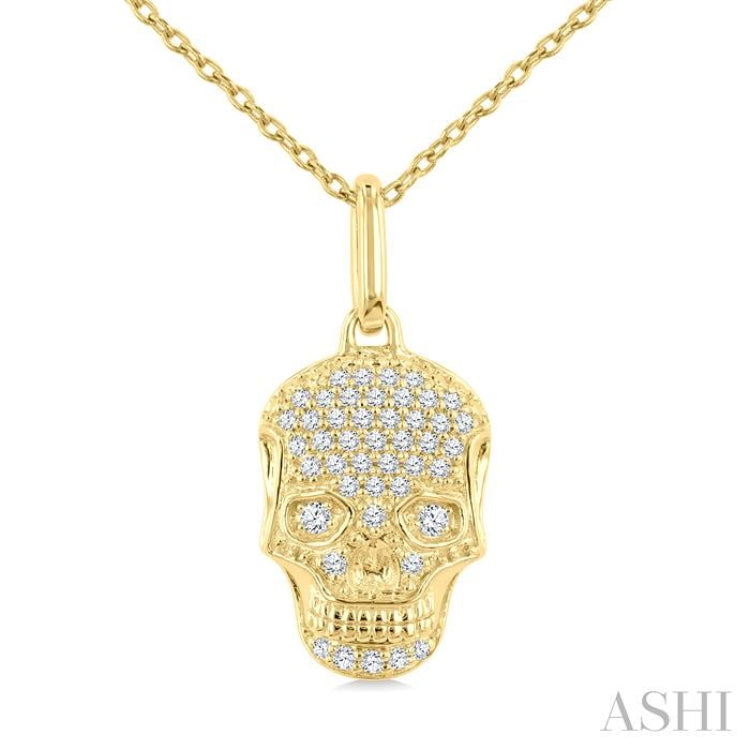 .15CTRDDM PETITE SKULL PD YG 10K-S+CH*